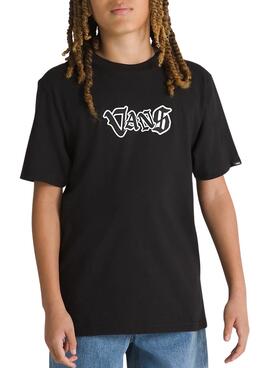 T-shirt Vans Skeleton noir pour garçon