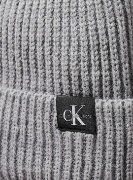 Bonnet Calvin Klein Jeans Monogramme gris pour garçon et fille