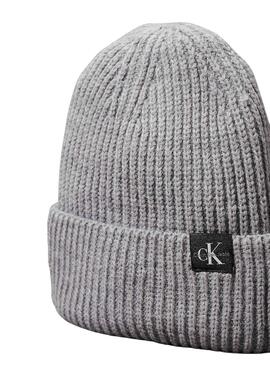 Bonnet Calvin Klein Jeans Monogramme gris pour garçon et fille