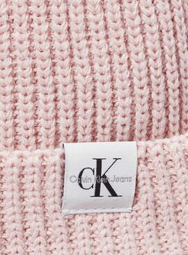 Bonnet Calvin Klein Jeans Monogramme rose