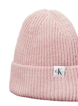 Bonnet Calvin Klein Jeans Monogramme rose