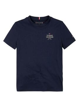 T-shirt Tommy Hilfiger Puff bleu marine pour garçon