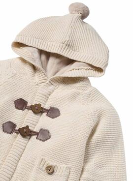 Veste doublée en tricot beige Mayoral pour bébé