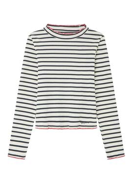 T-shirt Pepe Jeans Tallulah à rayures blanches