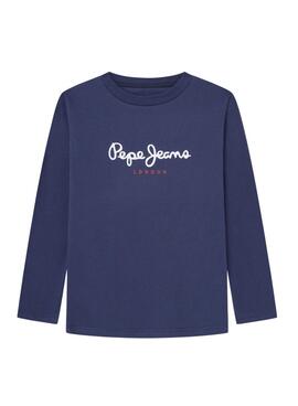 T-shirt Pepe Jeans New Herman navy pour enfant