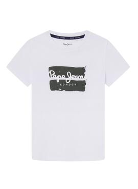 T-shirt Pepe Jeans Bairon blanc pour garçon