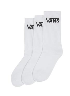 Chaussettes Vans Crew basic blanches pour garçons et filles