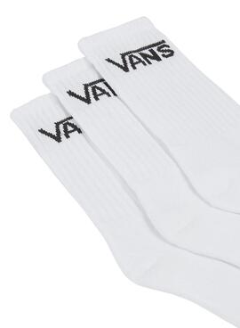 Chaussettes Vans Crew basic blanches pour garçons et filles