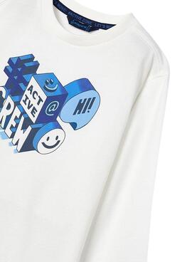 T-shirt Mayoral QR blanc pour garçon