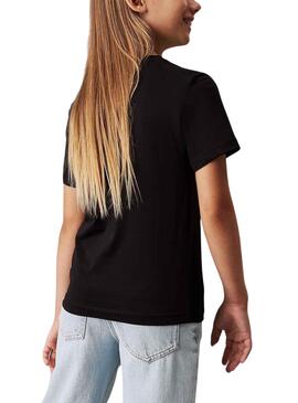 T-shirt Calvin Klein Monogramme noir pour enfants