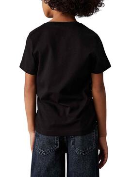 T-shirt Calvin Klein Monogramme noir pour enfants