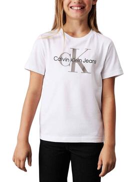 T-shirt Calvin Klein Jeans Monogram blanc