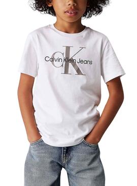 T-shirt Calvin Klein Jeans Monogram blanc