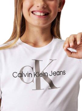 T-shirt Calvin Klein Jeans Monogram blanc