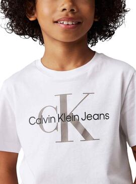 T-shirt Calvin Klein Jeans Monogram blanc