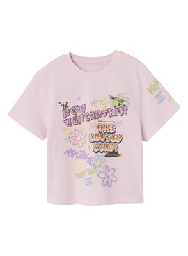 T-shirt Name It Flumuse Rose pour fille