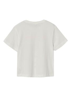 T-shirt Name It Flumuse blanc pour fille