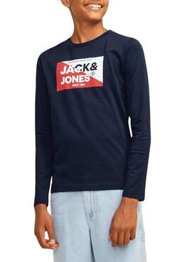 T-shirt Jack and Jones Nolan bleue longue pour gaçon