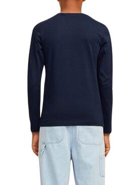 T-shirt Jack and Jones Nolan bleue longue pour gaçon