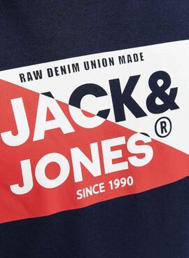 T-shirt Jack and Jones Nolan bleue longue pour gaçon