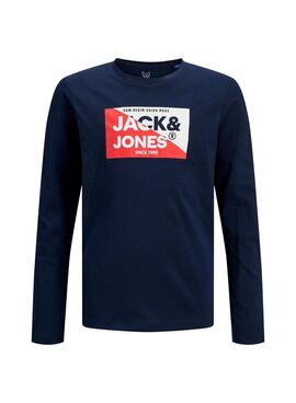 T-shirt Jack and Jones Nolan bleue longue pour gaçon