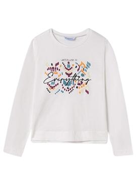 T-shirt Mayoral graphique blanche pour fille