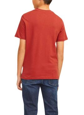 T-shirt Jack and Jones Logo rouge pour garçon