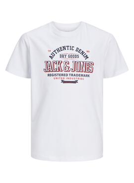 T-shirt Jack and Jones Logo blanc pour garçon