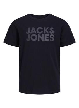 T-shirt Jack and Jones Corp logo noir pour graçon