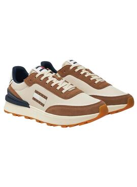 Chaussures Tommy Jeans Technical Runner camel pour homme