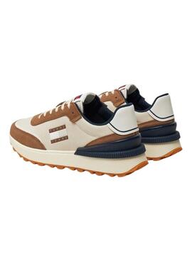 Chaussures Tommy Jeans Technical Runner camel pour homme