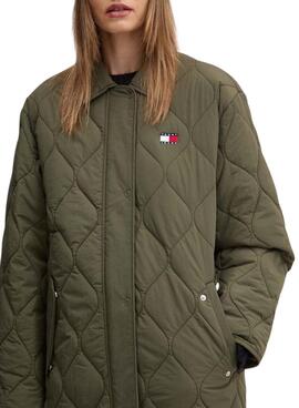 Manteau matelassé Tommy Jeans Onion vert pour femme