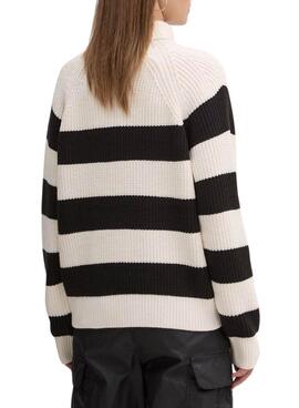 Pull en maille Tommy Jeans à col roulé rayé pour femme