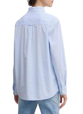 Chemise Tommy Jeans Essential rayée bleue pour femme