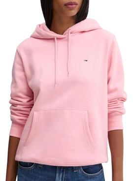 Sweat-shirt Tommy Jeans Flag Regular rose à capuche pour femme