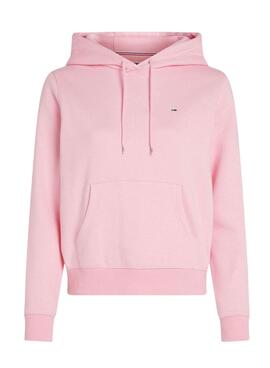 Sweat-shirt Tommy Jeans Flag Regular rose à capuche pour femme