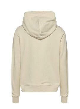 Sweatshirt Tommy Jeans Essential logo avec capuche beige pour femme