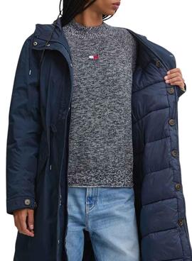 Parka Tommy Jeans 2 en 1 Technique bleue pour femme