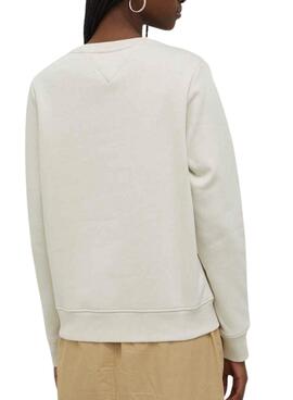 Sweat-shirt Tommy Jeans Linear beige pour femme