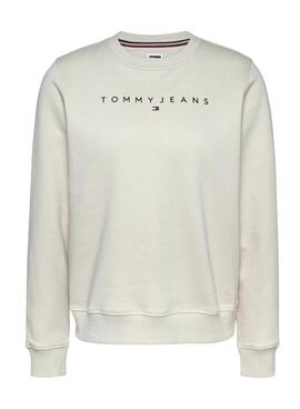 Sweat-shirt Tommy Jeans Linear beige pour femme