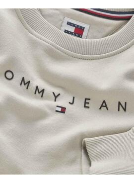 Sweat-shirt Tommy Jeans Linear beige pour femme