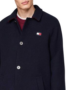 Manteau Tommy Jeans en laine bleu marine pour homme