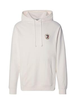 Sweat à capuche Tommy Jeans Crest beige pour homme