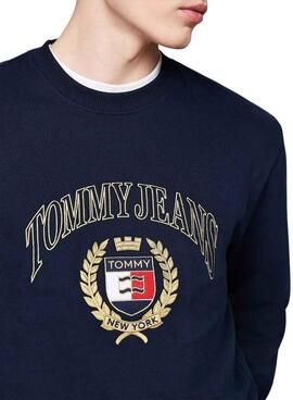 Sweat à capuche Tommy Jeans Crest marine pour homme