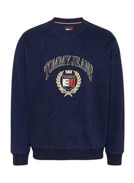 Sweat à capuche Tommy Jeans Crest marine pour homme