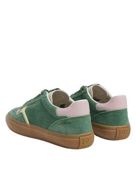 Baskets Pepe Jeans Travis Retro en vert pour femme