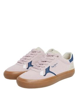 Sneakers Pepe Jeans Travis rétro rose pour femme