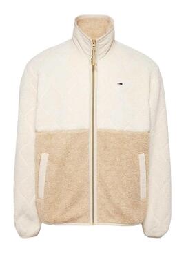 Veste Tommy Jeans Teddy beige pour homme