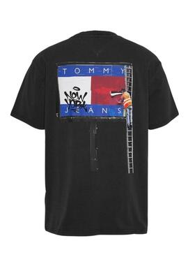 T-shirt Tommy Jeans Fun Novelty noir pour homme