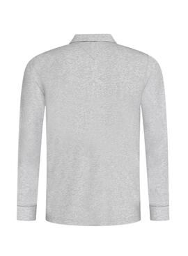 Polo Tommy Jeans Placket gris pour homme